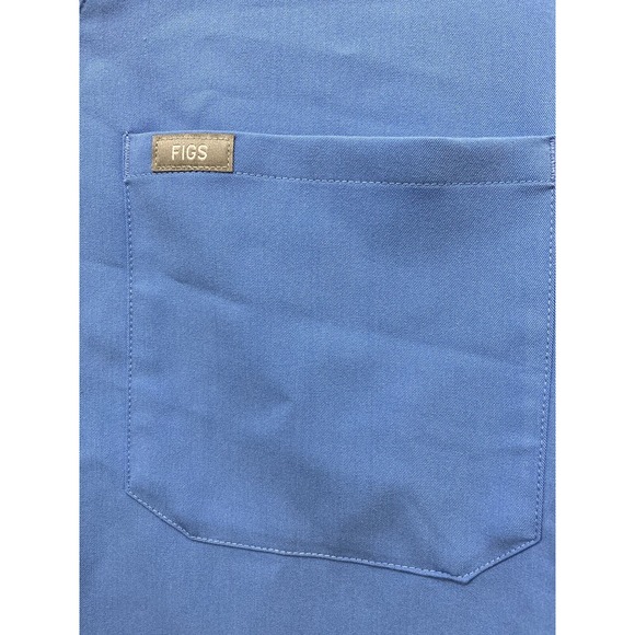 Figs Catrina Scrub Top M Ceil Blue Aya Healthcare Embroider Nurse Doctor Medical - Picture 3 of 11